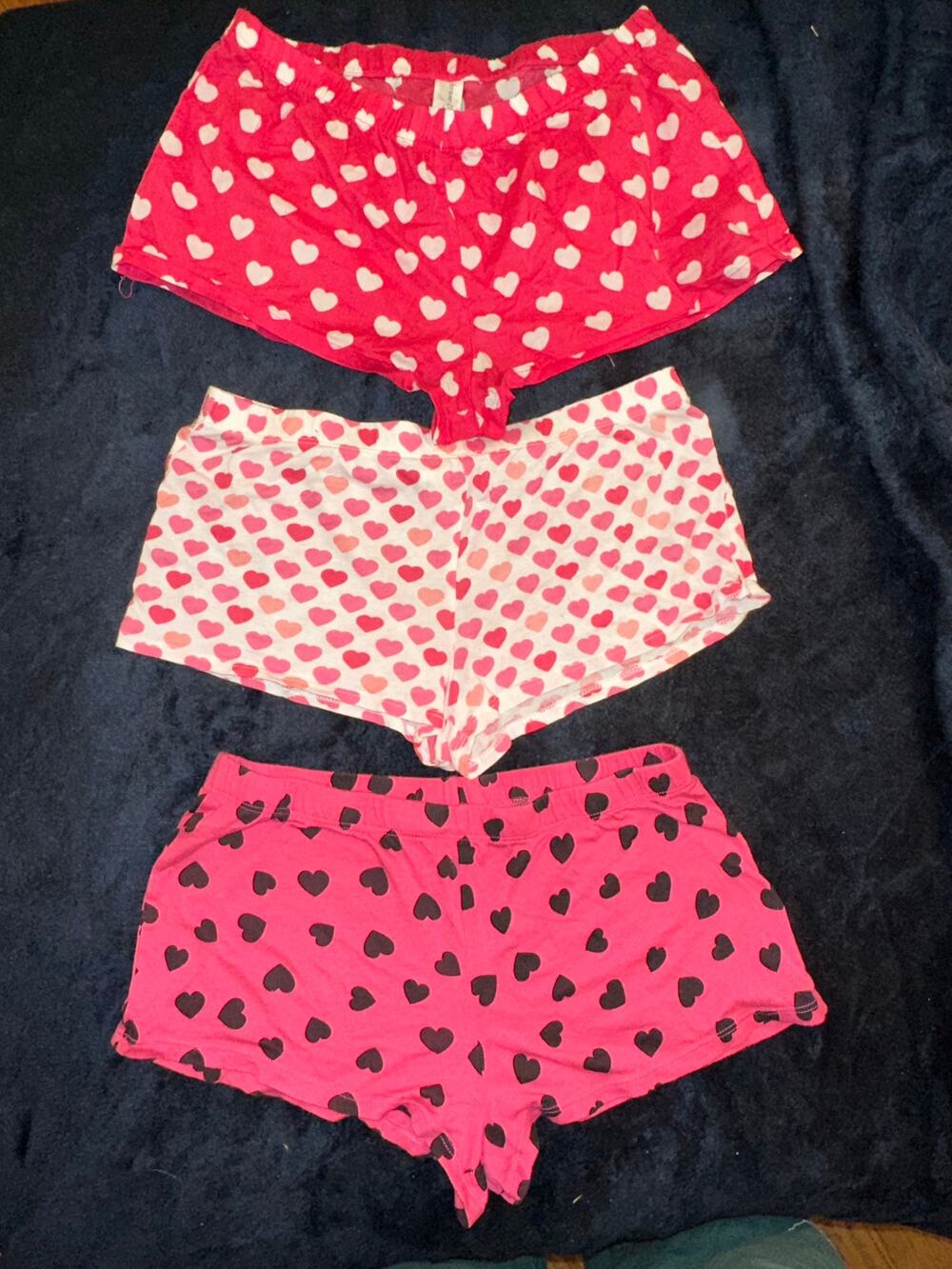 3 PAIRS NWOT HEART PATTERN SLEEP SHORTS  S